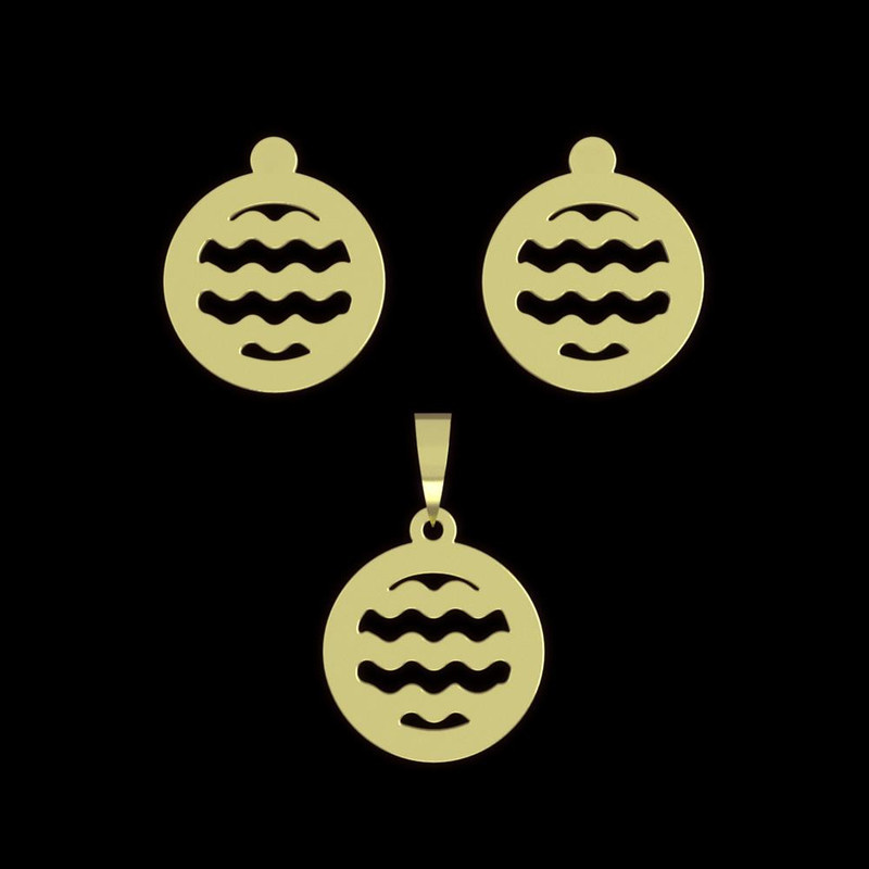 نیم ست طلا 18 عیار زنانه مدوپد مدل دایره کد NA10756