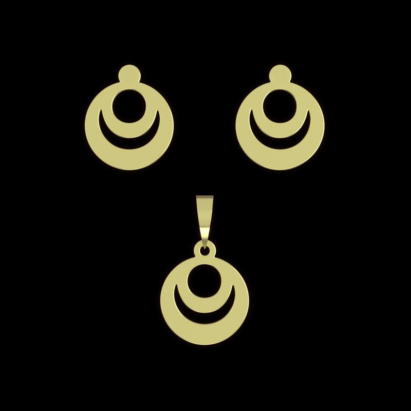 نیم ست طلا 18 عیار زنانه مدوپد مدل دایره کد NA10770