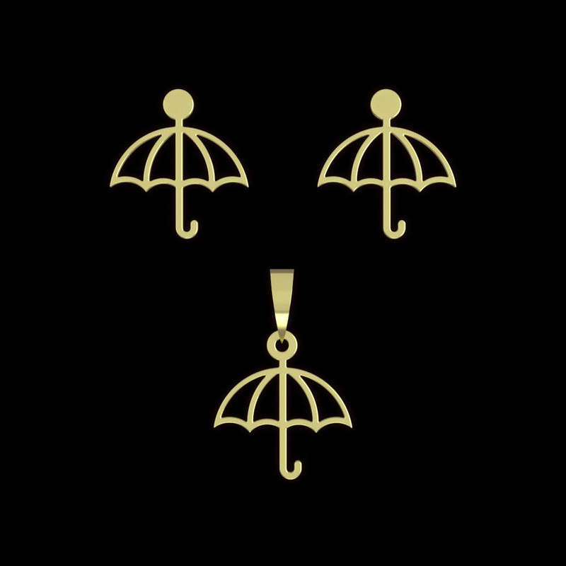 نیم ست طلا 18 عیار زنانه مدوپد مدل چتر کد NA10892