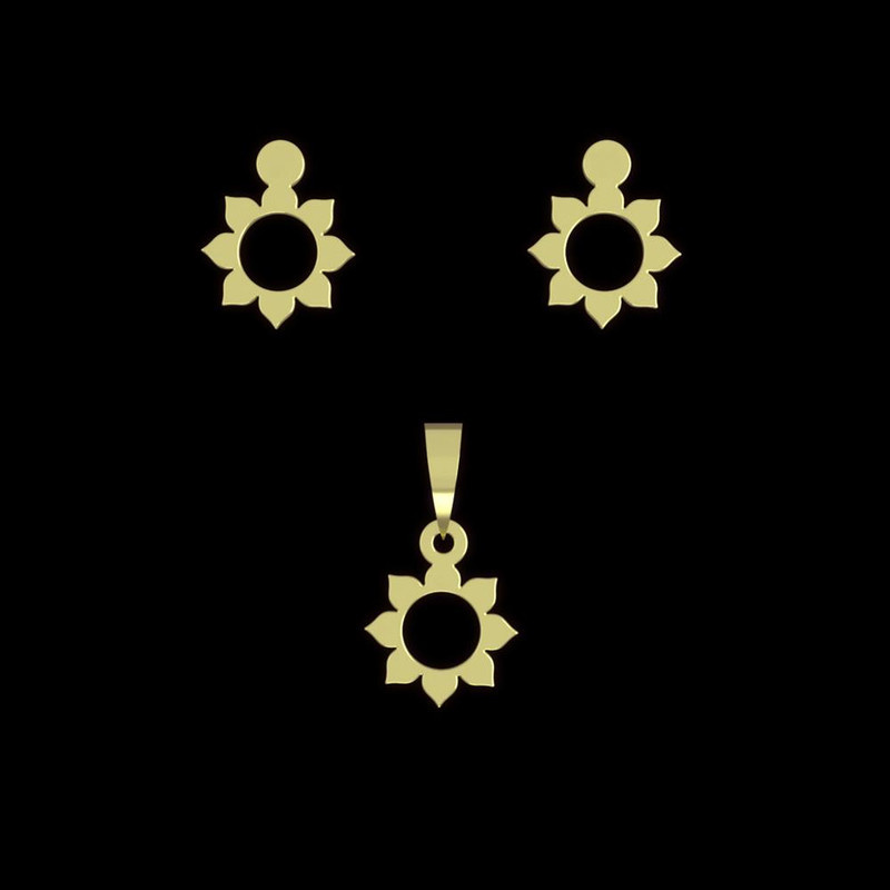 نیم ست طلا 18 عیار زنانه مدوپد مدل گل کد NA10933