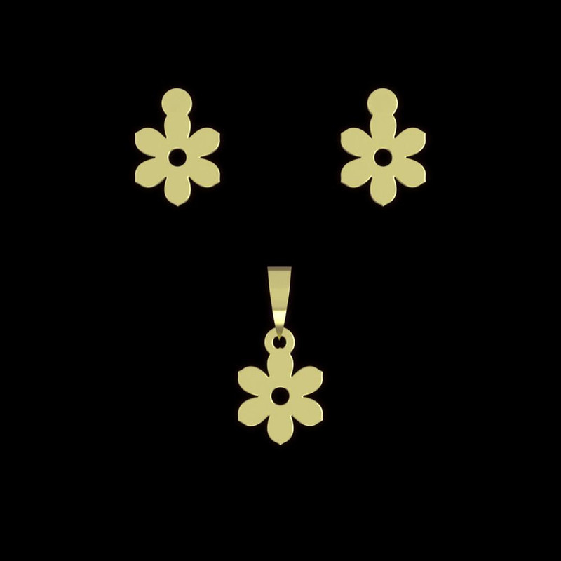 نیم ست طلا 18 عیار زنانه مدوپد مدل گل کد NA10934