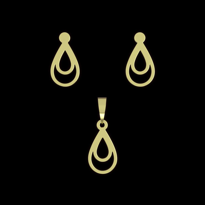 نیم ست طلا 18 عیار زنانه مدوپد مدل اشک کد NA10937