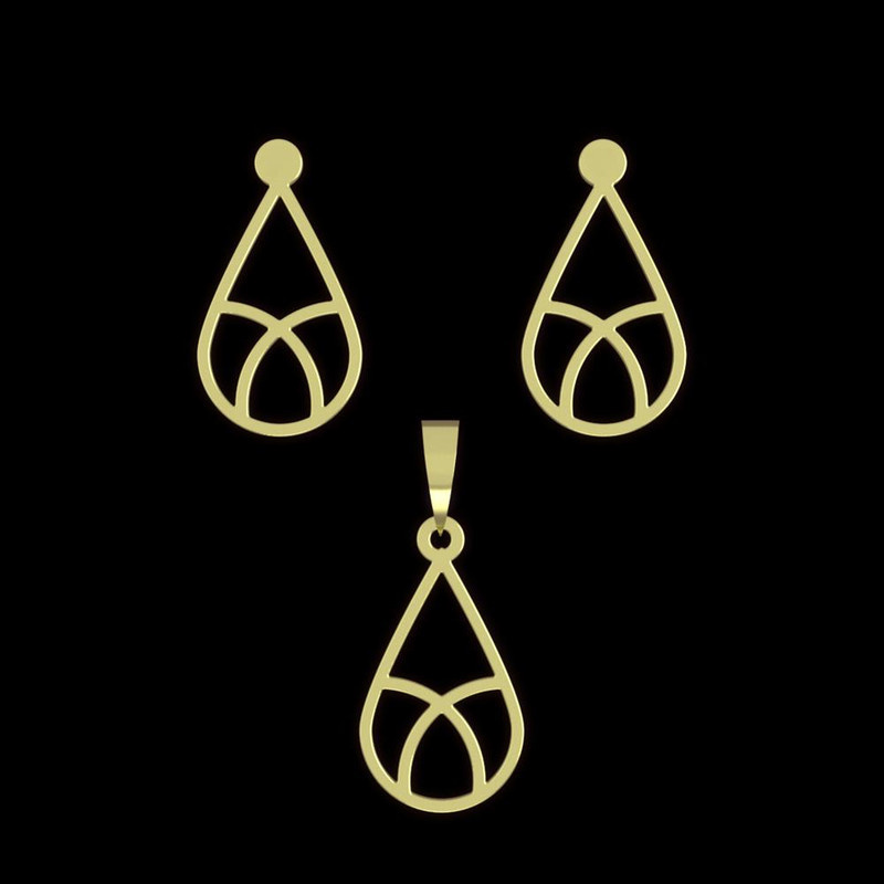 نیم ست طلا 18 عیار زنانه مدوپد مدل اشک کد NA10939