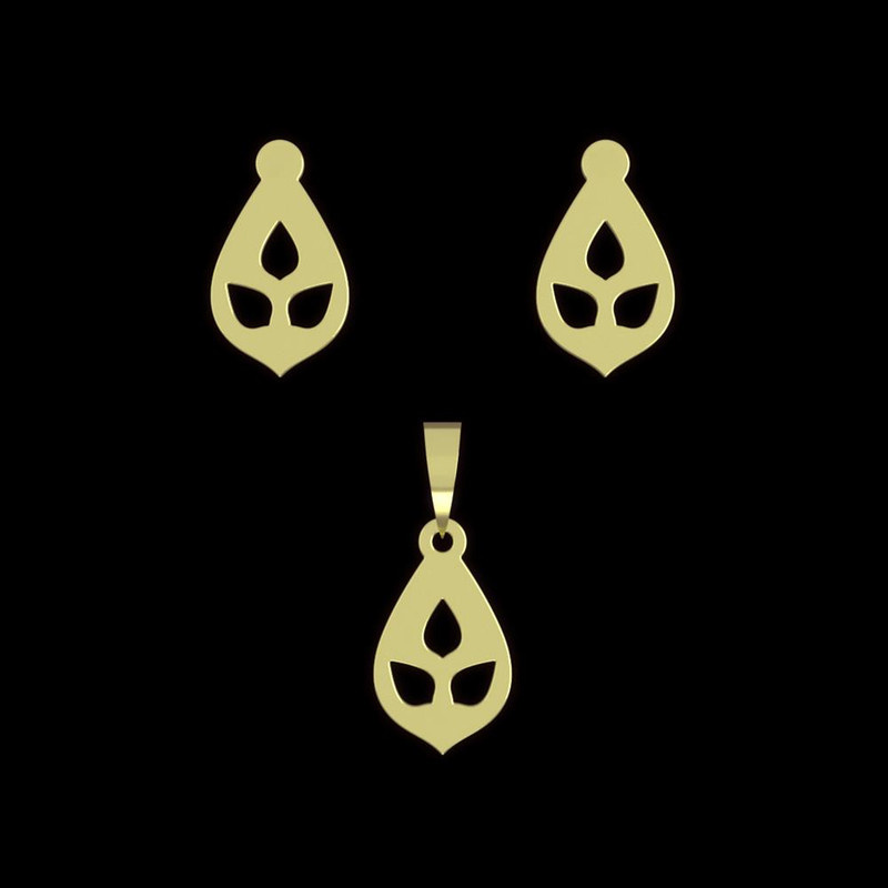 نیم ست طلا 18 عیار زنانه مدوپد مدل اشک کد NA10959