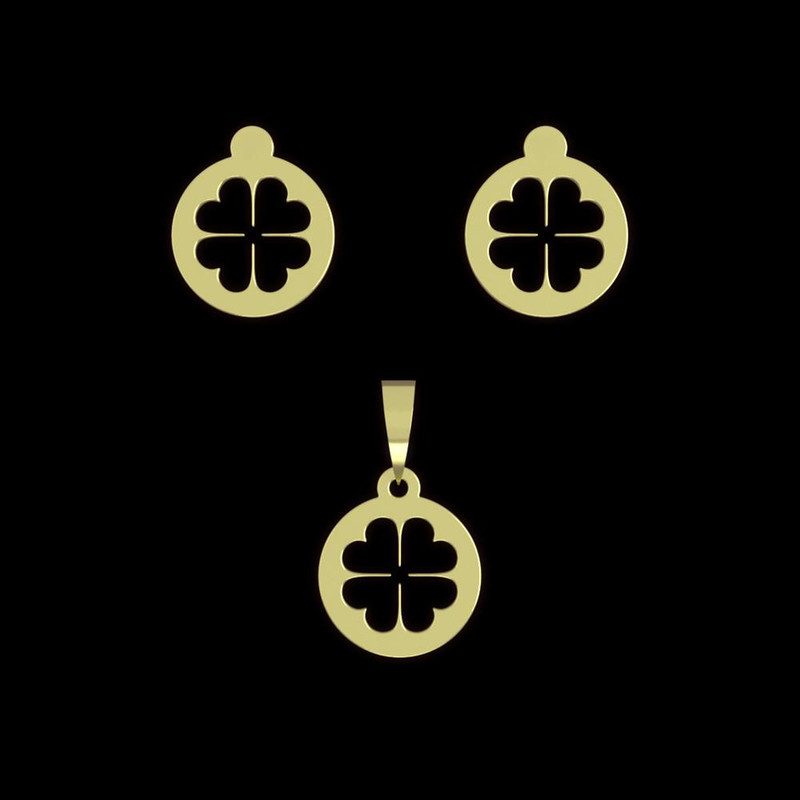 نیم ست طلا 18 عیار زنانه مدوپد مدل گل کد NA10992