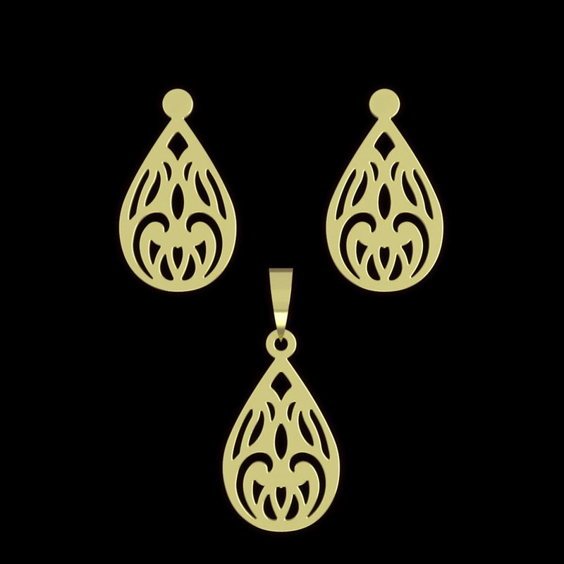 نیم ست طلا 18 عیار زنانه مدوپد مدل اشک کد NA10996