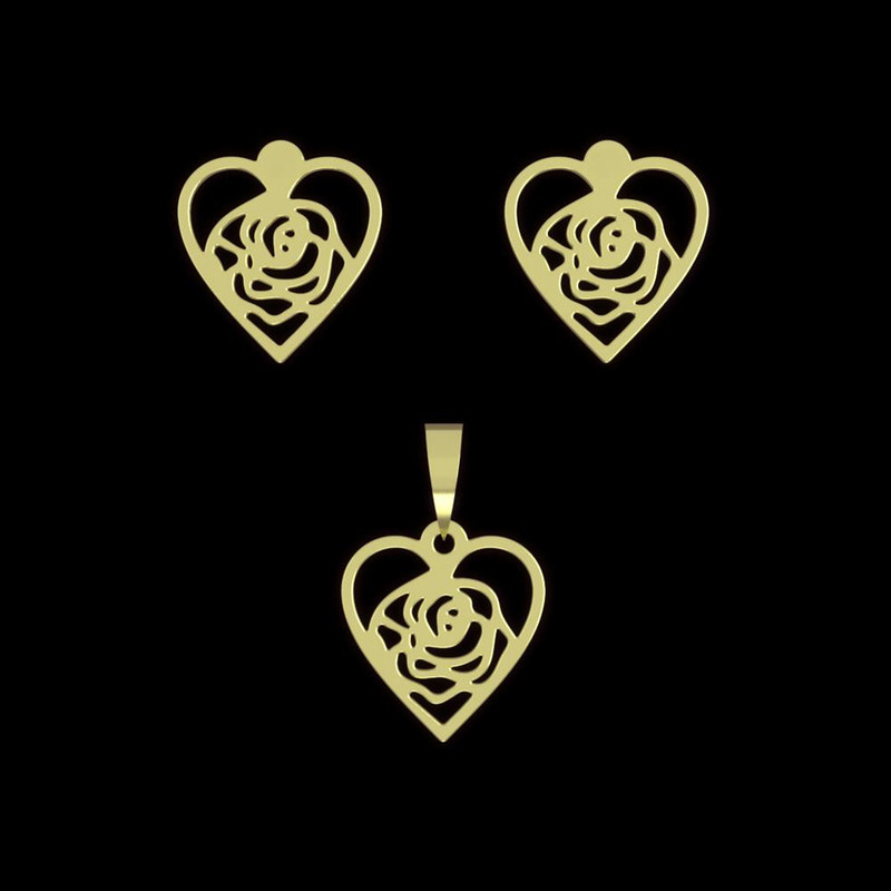 نیم ست طلا 18 عیار زنانه مدوپد مدل قلب کد NA11062