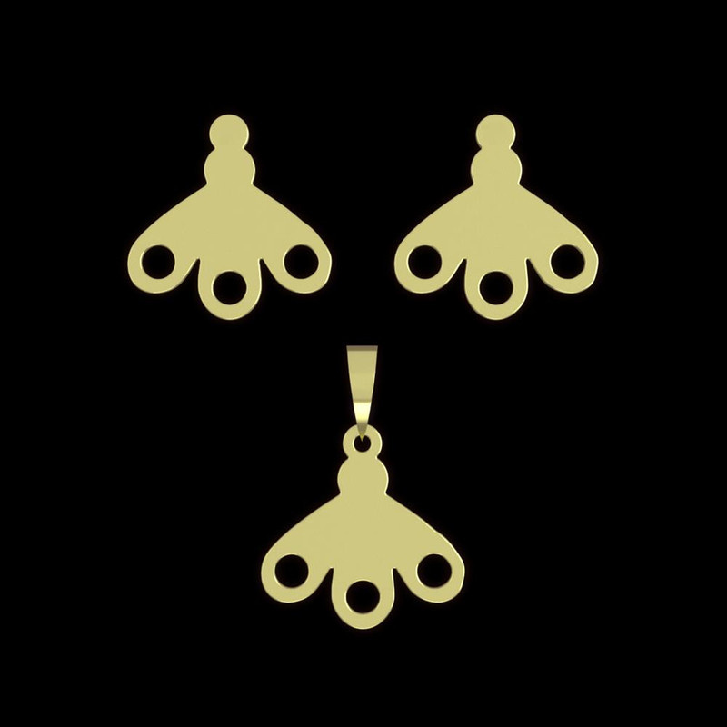 نیم ست طلا 18 عیار زنانه مدوپد مدل هندسی کد NA11080