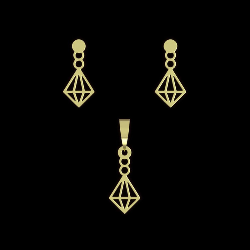 نیم ست طلا 18 عیار زنانه مدوپد مدل الماس کد NA11124