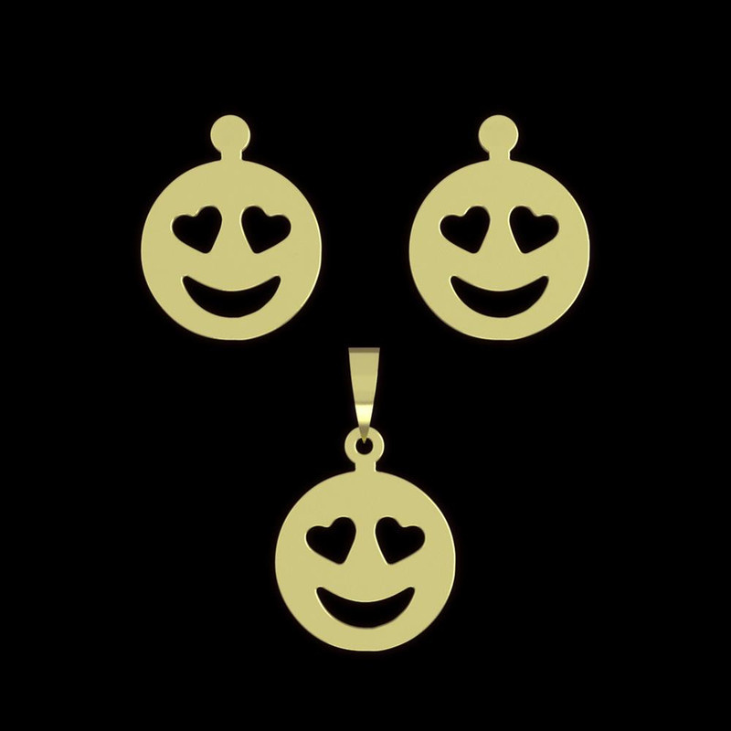 نیم ست طلا 18 عیار زنانه مدوپد مدل ایموجی کد NA11131