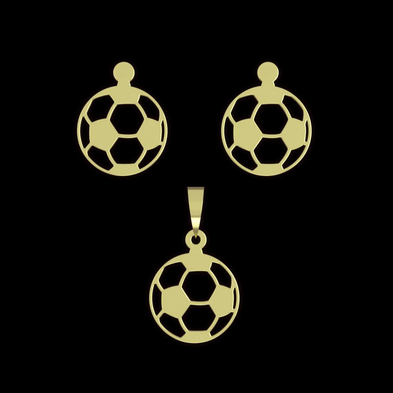 نیم ست طلا 18 عیار زنانه مدوپد مدل توپ فوتبال کد NA11161