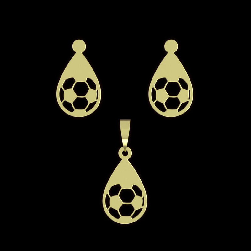 نیم ست طلا 18 عیار زنانه مدوپد مدل توپ فوتبال کد NA11165