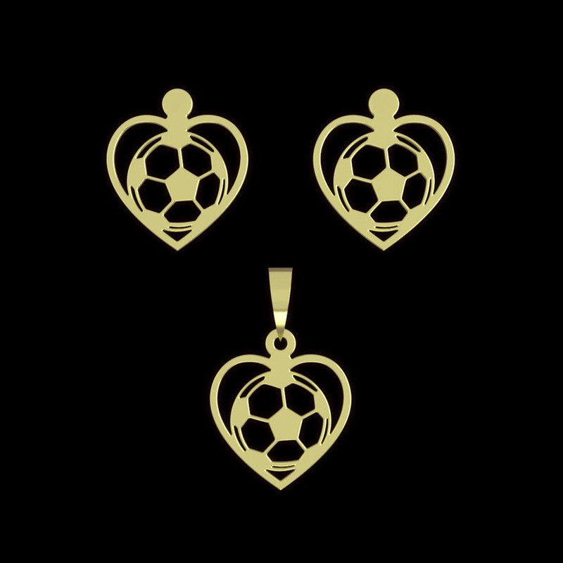 نیم ست طلا 18 عیار زنانه مدوپد مدل توپ فوتبال کد NA11167