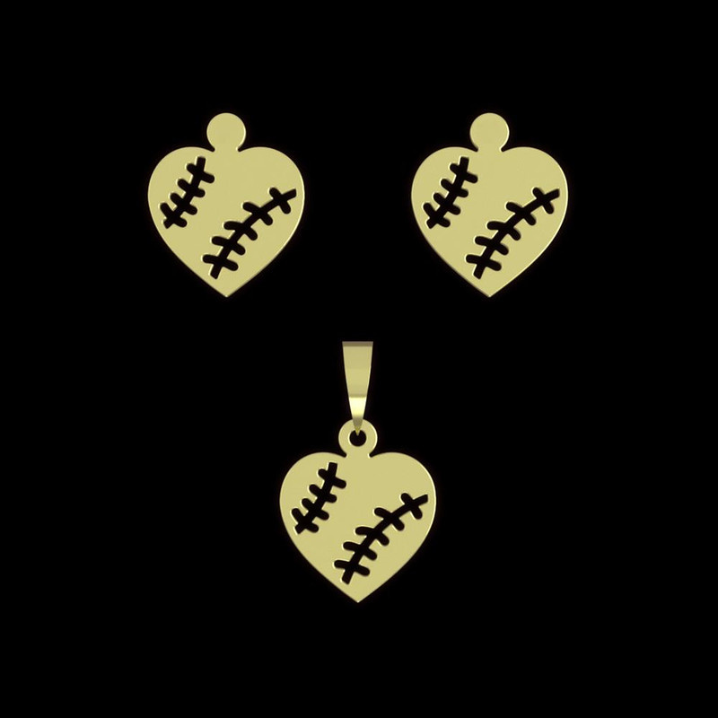 نیم ست طلا 18 عیار زنانه مدوپد مدل قلب کد NA11174