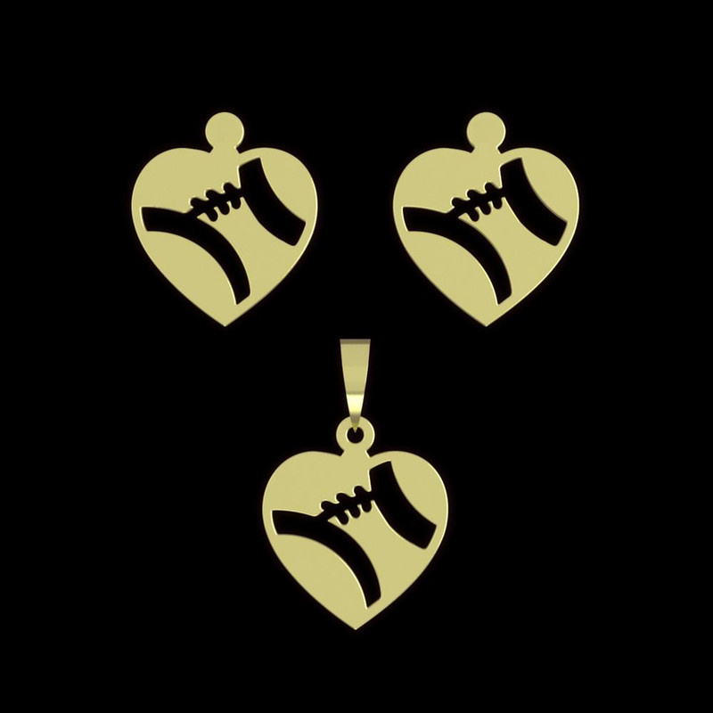 نیم ست طلا 18 عیار زنانه مدوپد مدل قلب کد NA11175