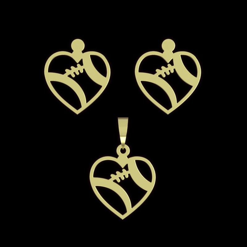 نیم ست طلا 18 عیار زنانه مدوپد مدل قلب کد NA11177