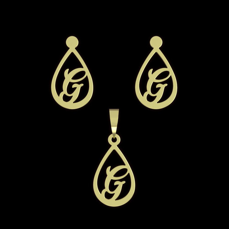 نیم ست طلا 18 عیار زنانه مدوپد مدل حرف G کد NA11185