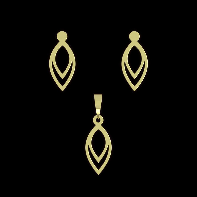 نیم ست طلا 18 عیار زنانه مدوپد مدل اشک کد NA11196