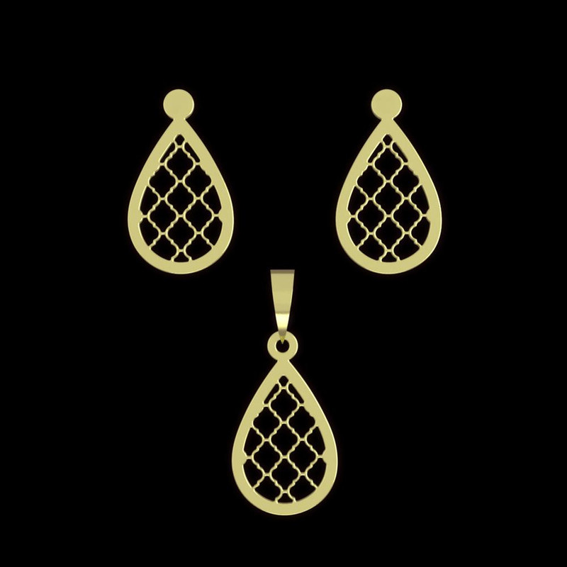 نیم ست طلا 18 عیار زنانه مدوپد مدل اشک کد NA11226