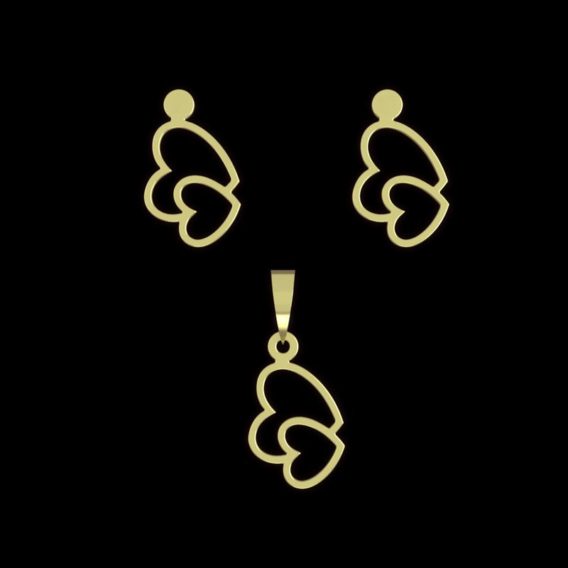 نیم ست طلا 18 عیار زنانه مدوپد مدل قلب کد NA11256