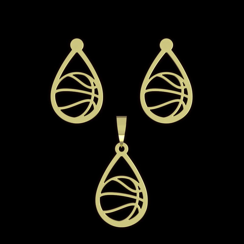 نیم ست طلا 18 عیار زنانه مدوپد مدل  بسکتبال کد NA11262