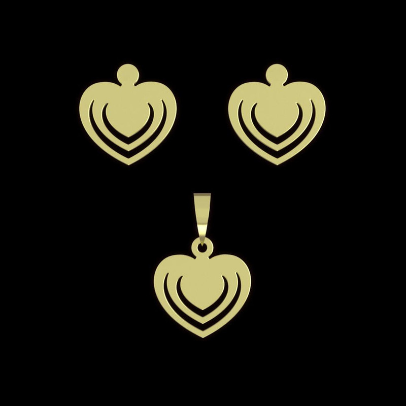 نیم ست طلا 18 عیار زنانه مدوپد مدل قلب کد NA11264