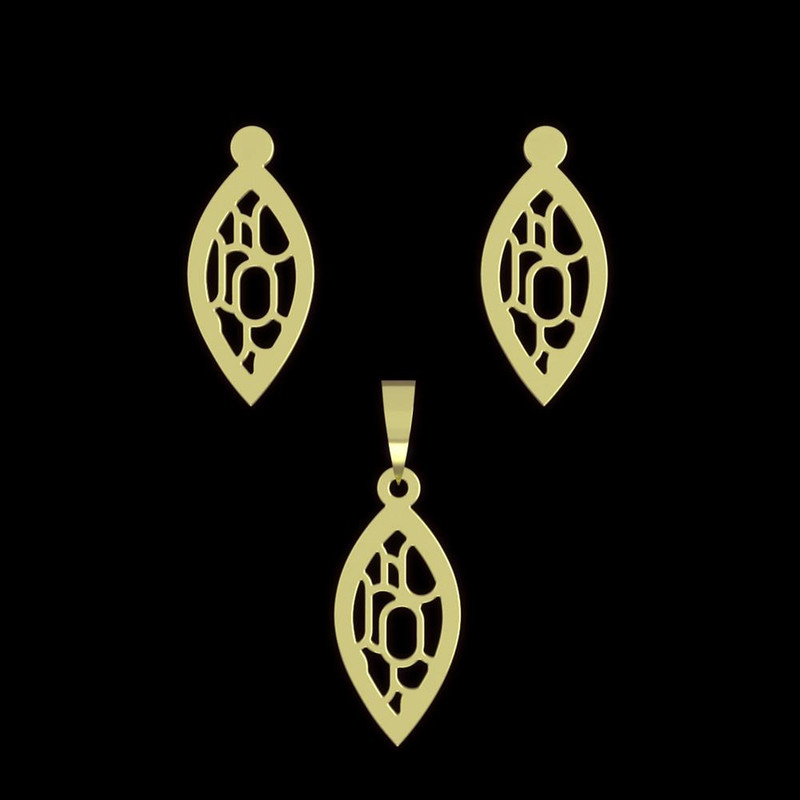 نیم ست طلا 18 عیار زنانه مدوپد مدل اشک کد NA11311