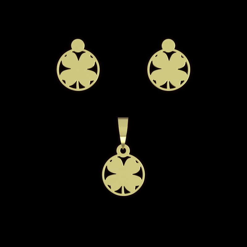 نیم ست طلا 18 عیار زنانه مدوپد مدل برگ کد NA11326