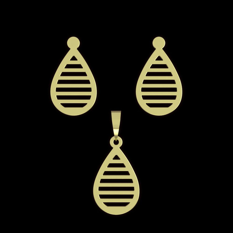 نیم ست طلا 18 عیار زنانه مدوپد مدل اشک کد NA11330