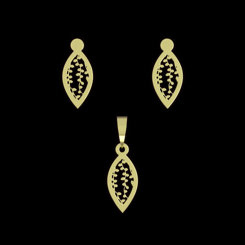 نیم ست طلا 18 عیار زنانه مدوپد مدل اشک کد NA11332