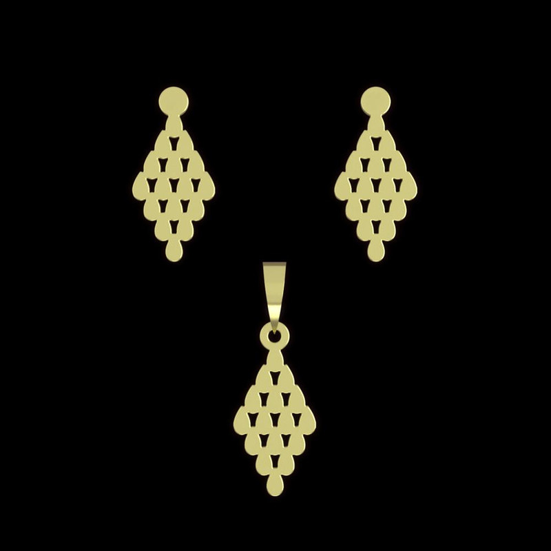 نیم ست طلا 18 عیار زنانه مدوپد مدل هندسی کد NA11375