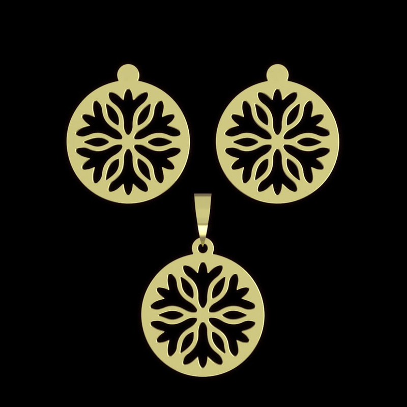 نیم ست طلا 18 عیار زنانه مدوپد مدل هندسی کد NA11385