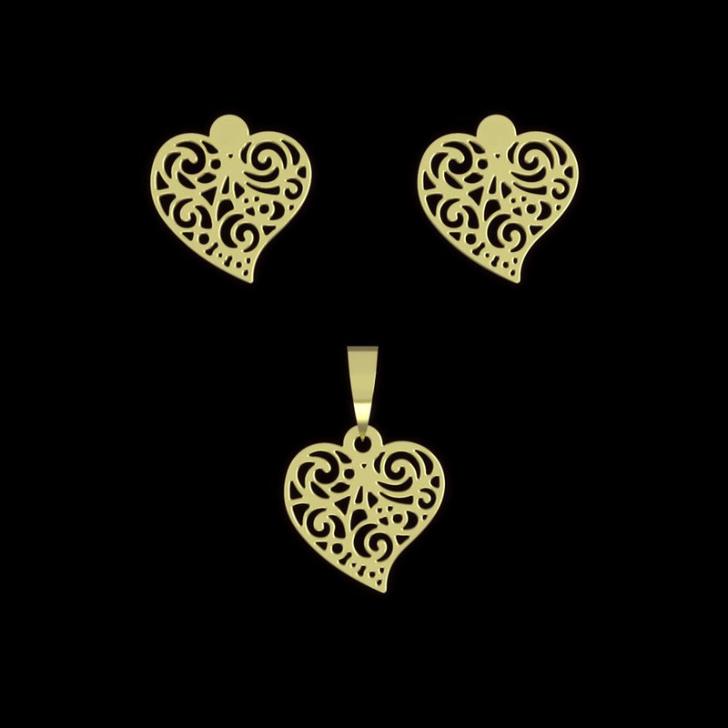 نیم ست طلا 18 عیار زنانه مدوپد مدل قلب کد NA11416
