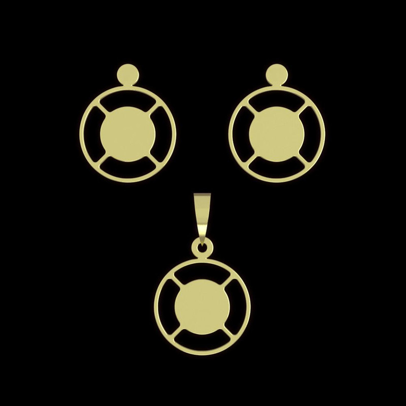 نیم ست طلا 18 عیار زنانه مدوپد مدل دایره کد NA11429