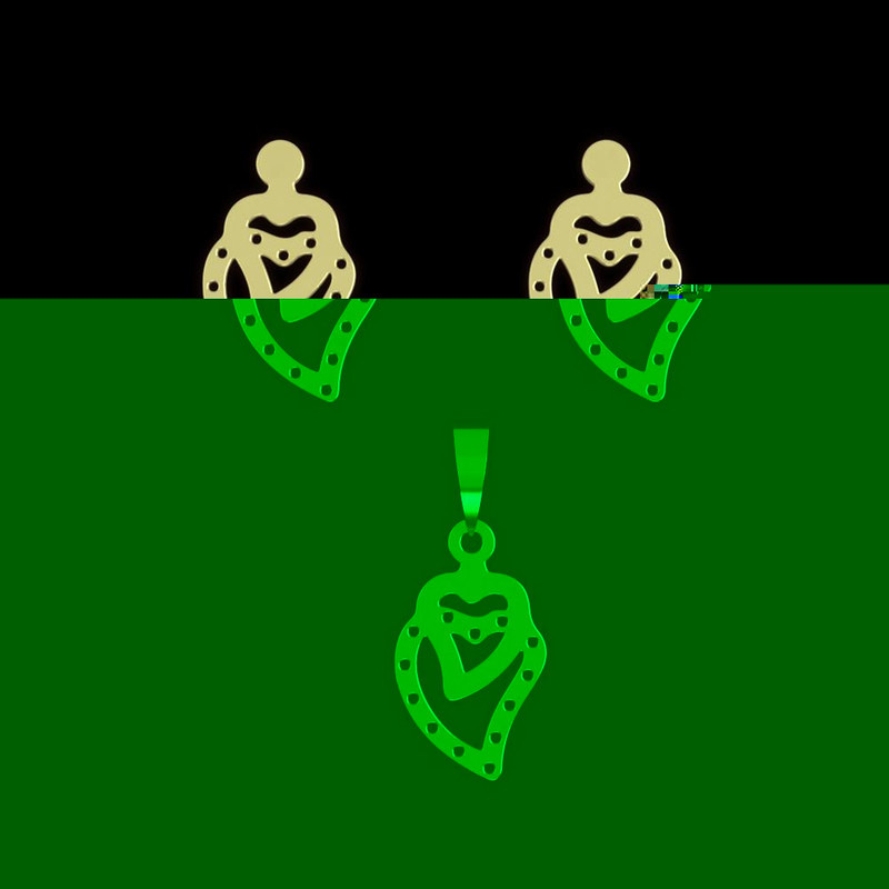 نیم ست طلا 18 عیار زنانه مدوپد مدل هندسی کد NA11431