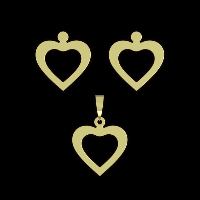 نیم ست طلا 18 عیار زنانه مدوپد مدل قلب کد NA11442