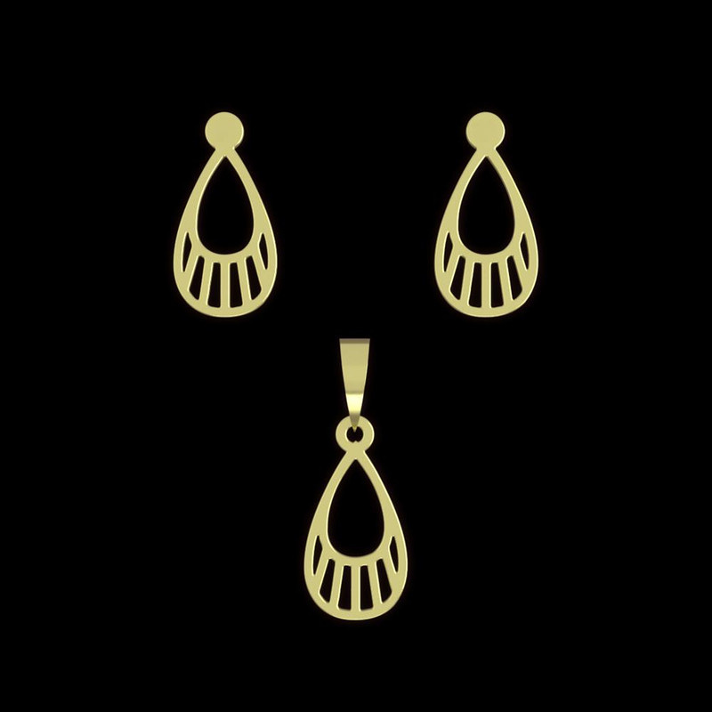 نیم ست طلا 18 عیار زنانه مدوپد مدل هندسی کد NA11499