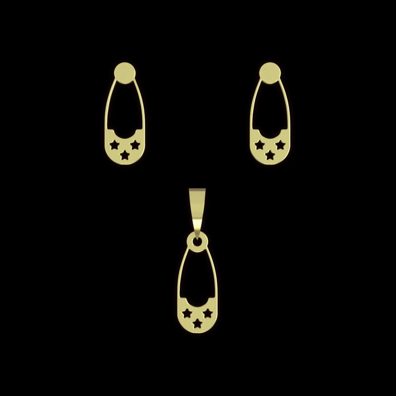 نیم ست طلا 18 عیار زنانه مدوپد مدل سنجاق کد NA11508