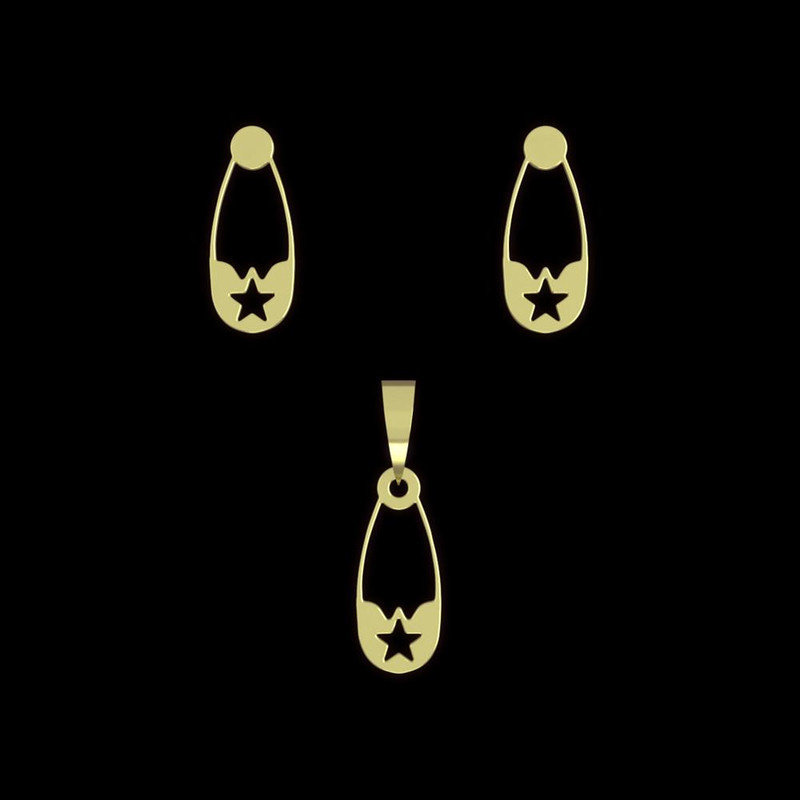 نیم ست طلا 18 عیار زنانه مدوپد مدل سنجاق ستاره کد NA11517