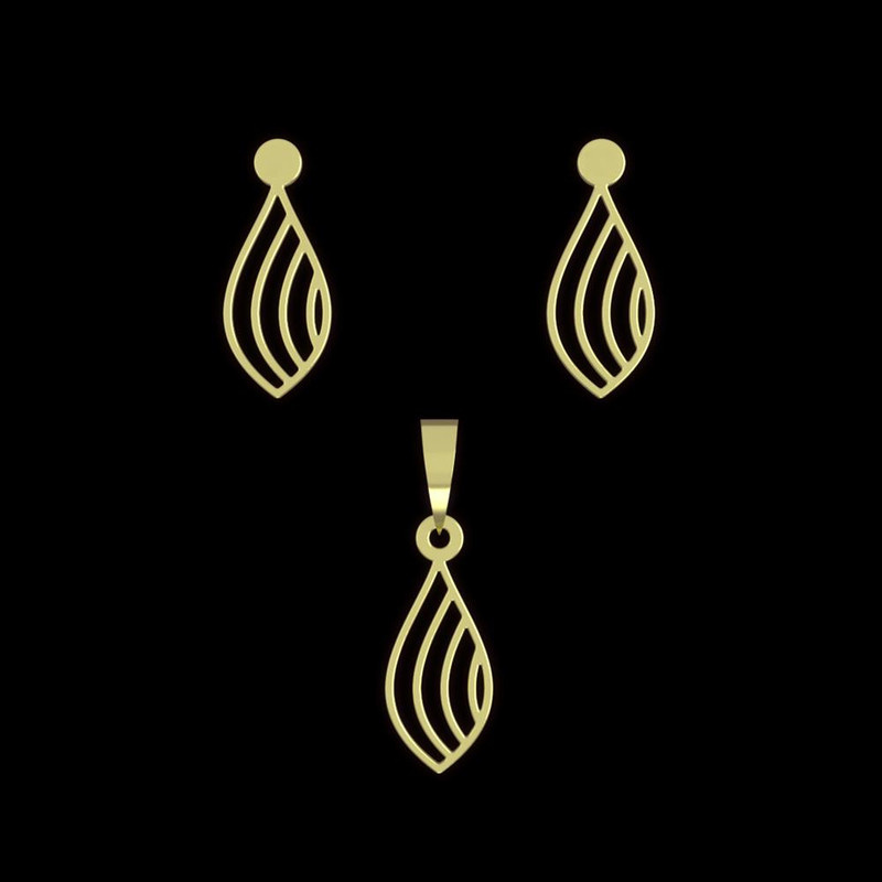 نیم ست طلا 18 عیار زنانه مدوپد مدل اشک کد NA11520