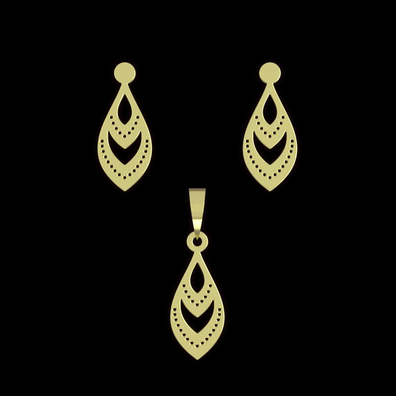 نیم ست طلا 18 عیار زنانه مدوپد مدل اشک کد NA11531