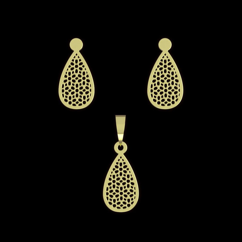 نیم ست طلا 18 عیار زنانه مدوپد مدل اشک کد NA11551