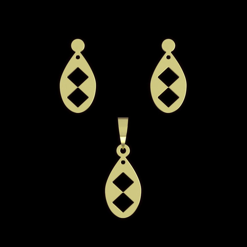 نیم ست طلا 18 عیار زنانه مدوپد مدل اشک کد NA11561