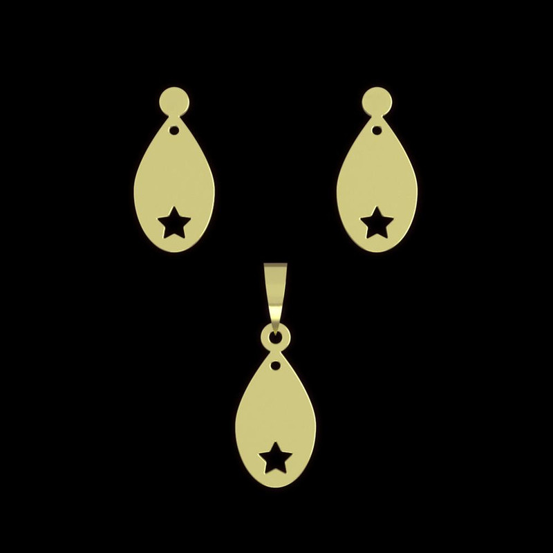 نیم ست طلا 18 عیار زنانه مدوپد مدل اشک ستاره کد NA11566