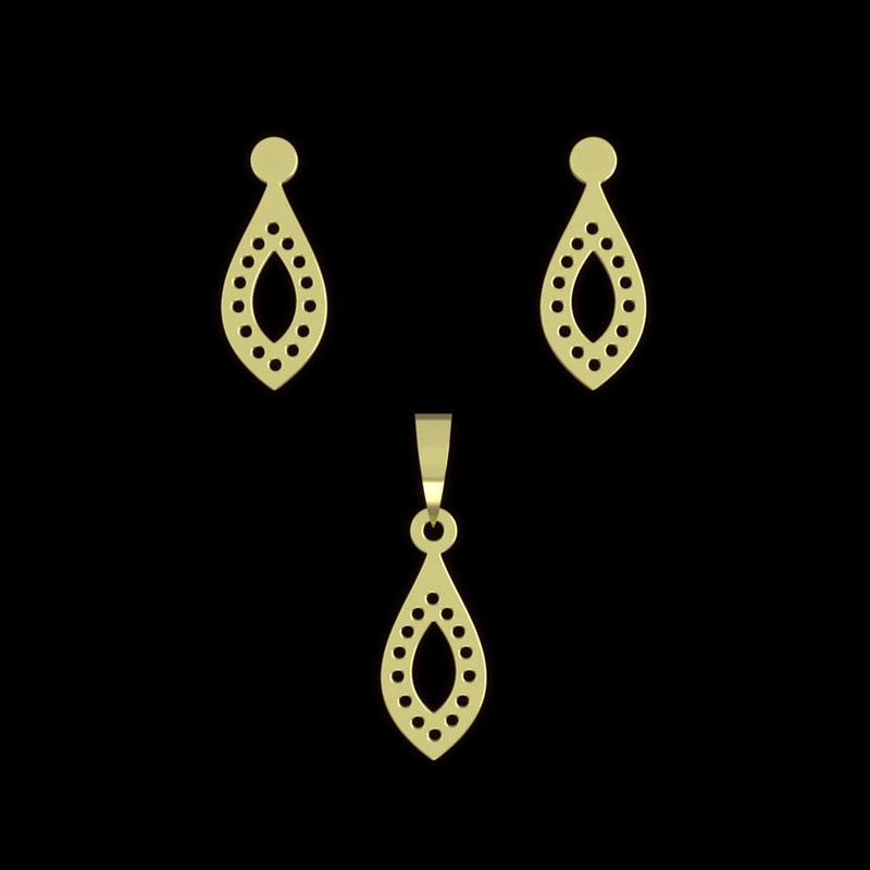 نیم ست طلا 18 عیار زنانه مدوپد مدل اشک کد NA11568