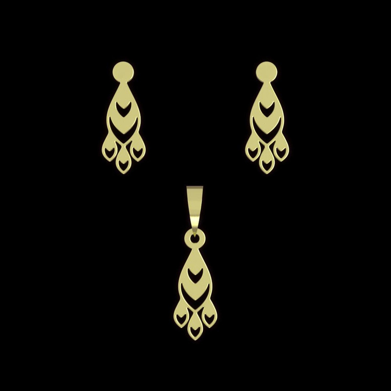 نیم ست طلا 18 عیار زنانه مدوپد مدل هندسی کد NA11575