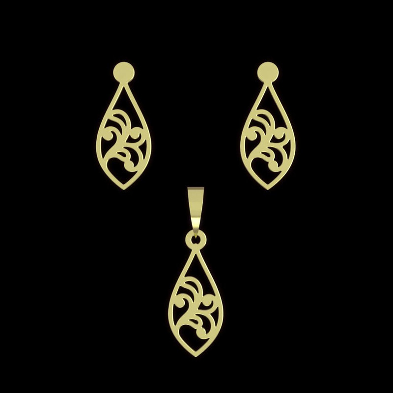 نیم ست طلا 18 عیار زنانه مدوپد مدل اشک کد NA11600