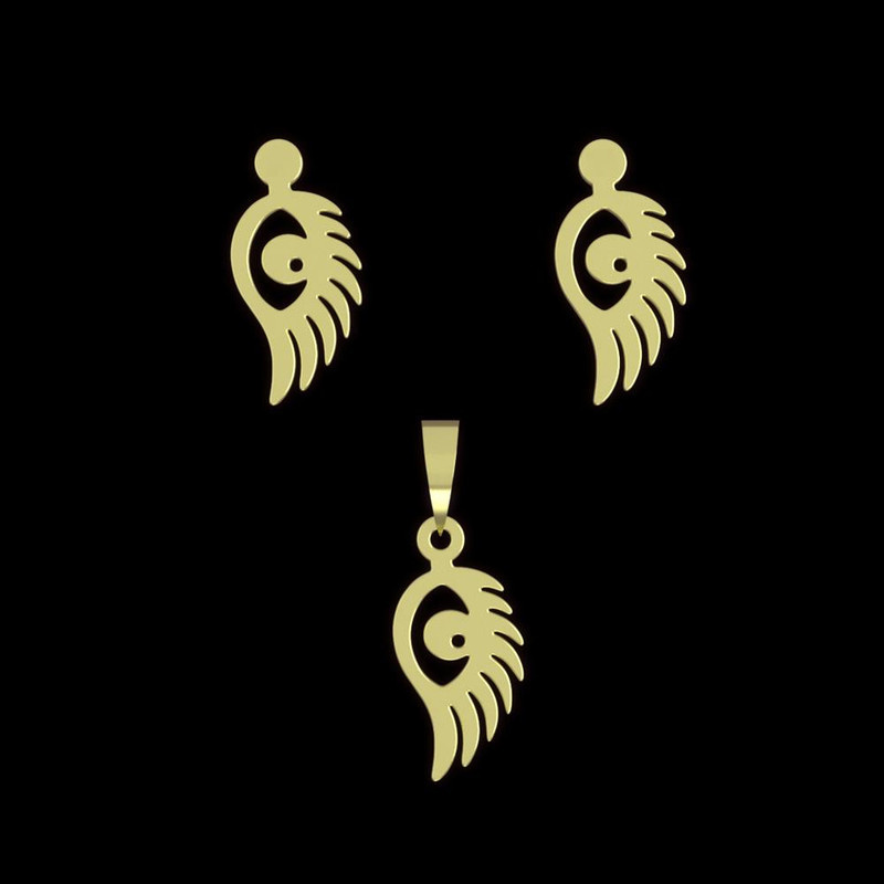 نیم ست طلا 18 عیار زنانه مدوپد مدل چشم کد NA11606