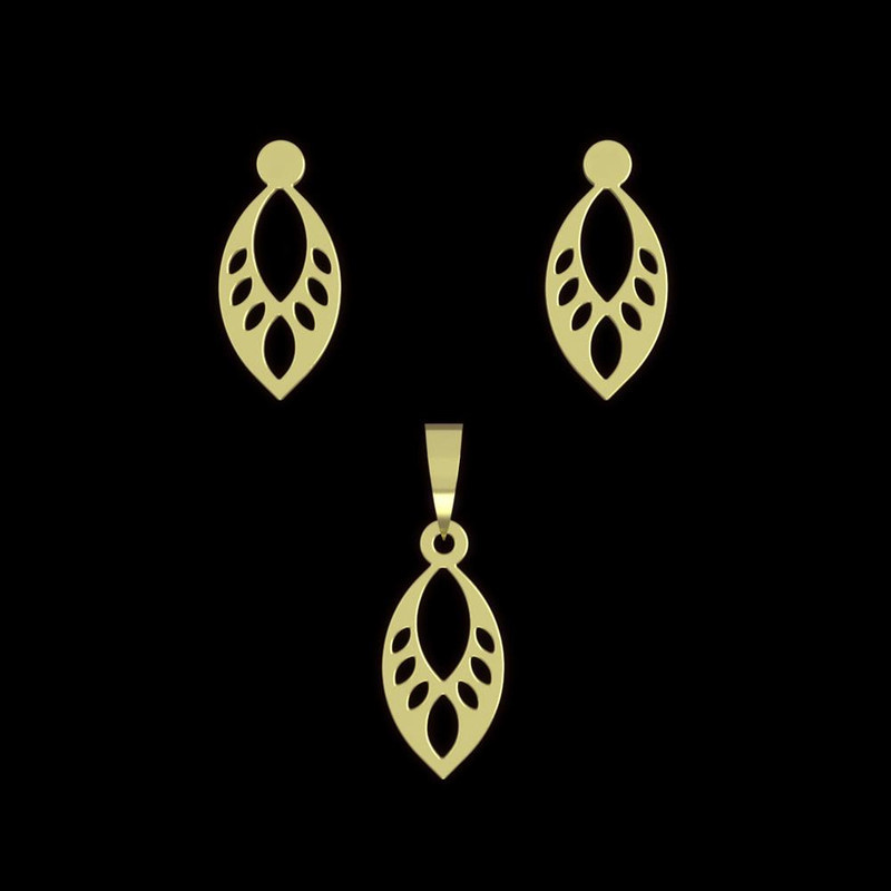 نیم ست طلا 18 عیار زنانه مدوپد مدل هندسی کد NA11633