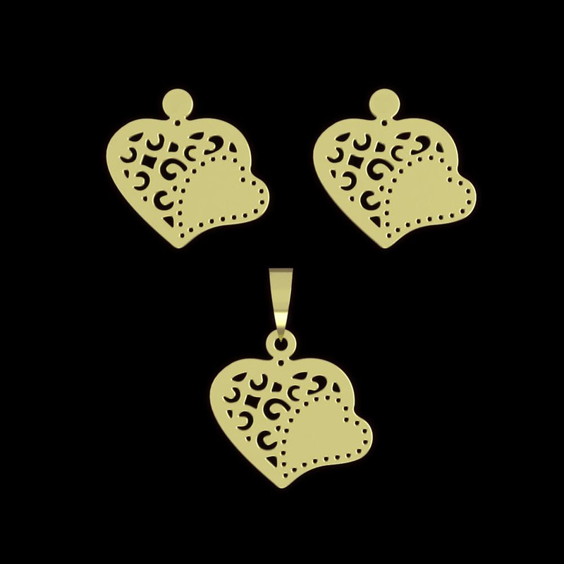 نیم ست طلا 18 عیار زنانه مدوپد مدل قلب کد NA11654